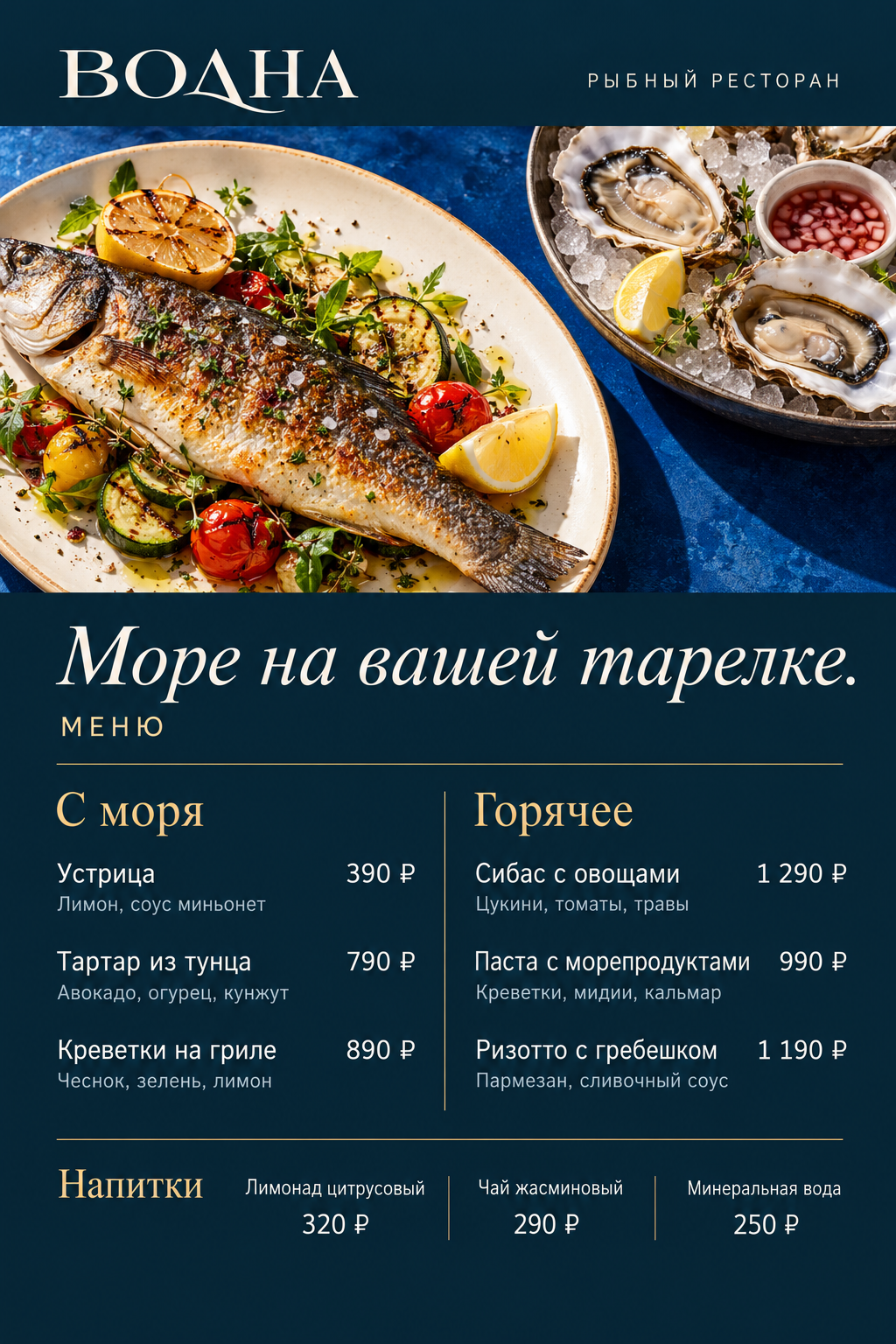 Волна — Рыбный ресторан / Фотополоса и редакционная сетка