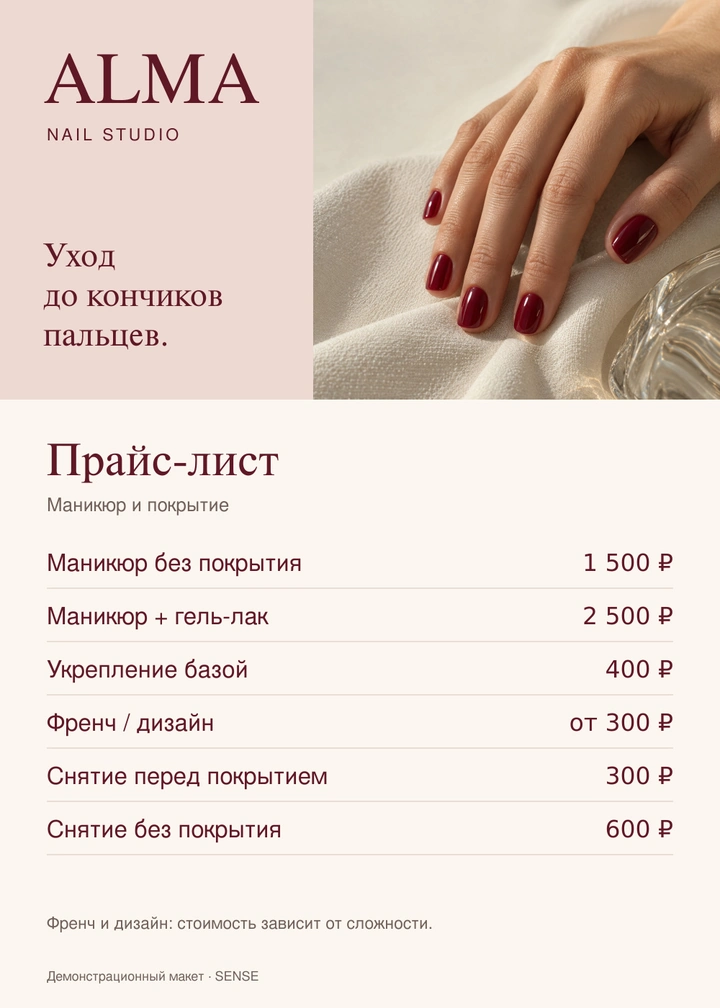 ALMA — Маникюр / Фотография и чистая сетка