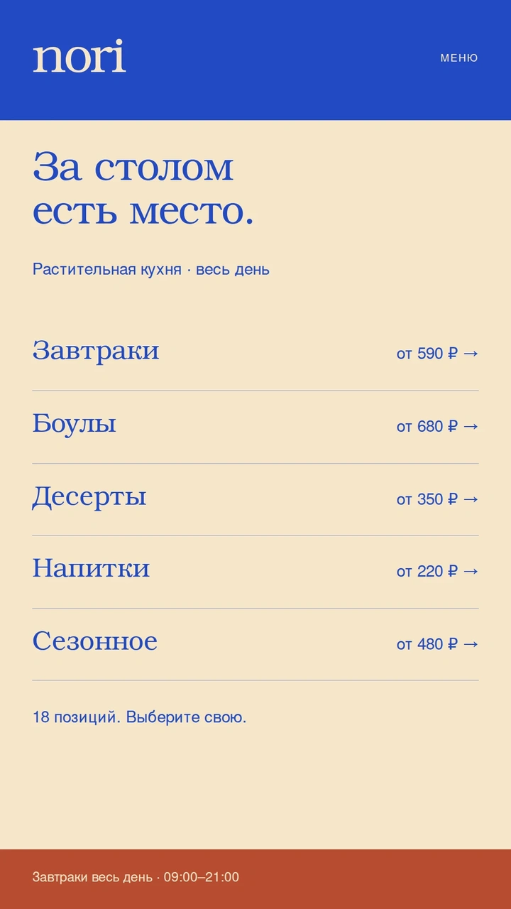 Цифровое меню